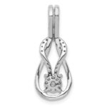 14k White Gold 1/6 carat Diamond Knot Slide Fits up to 2mm Regular/3mm Fancy or Reversible Omega - Image 3