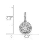 14k White Gold 1/3 carat Diamond Round Halo Cluster Pendant - Image 4
