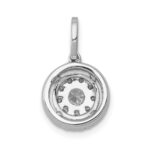 14k White Gold 1/2 carat Diamond Round Halo Cluster Pendant - Image 3
