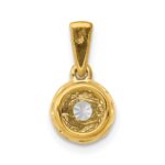 14k 1/3 carat Diamond Round Halo Pendant - Image 3