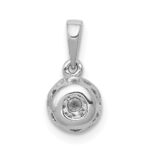 14k White Gold 1/4 carat Diamond Round Halo Pendant - Image 3
