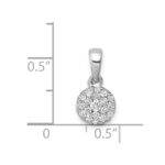 14k White Gold 1/4 carat Diamond Round Cluster Pendant - Image 4