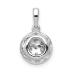 14k White Gold 1/4 carat Diamond Round Halo Cluster Pendant - Image 3