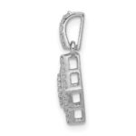 14k White Gold 1/4 carat Diamond Cluster Square Pendant - Image 2