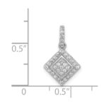14k White Gold 1/4 carat Diamond Cluster Square Pendant - Image 4