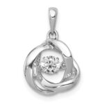 14k White Gold 1/4 carat Lab Grown Diamond VS/SI+ G+ Complete Vibrant Intertwined Circles Pendant
