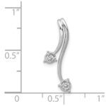 14k White Gold 1/10 carat Diamond Double Curved Lines Chain Slide - Image 4