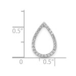 14k White Gold 1/5 carat Diamond Teardrop Chain Slide - Image 4