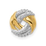 14k and White Rhodium .02 carat Diamond Knot Chain Slide