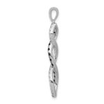 14k White Gold 1/4 carat Black and White Diamond Twisted Pendant - Image 2