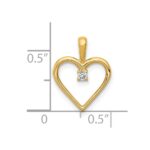 10K AA .03ct. Diamond Heart Pendant - Image 2