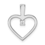 14k White Gold 1/20 carat AA Diamond Heart Pendant - Image 3