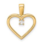 14K 1/20 carat AA Diamond Heart Pendant