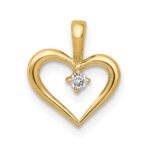 14k .02 carat AA Diamond Heart Pendant