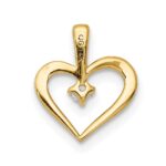 14k .02 carat AA Diamond Heart Pendant - Image 3