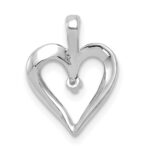 14k White Gold .01 carat AA Diamond Heart Pendant - Image 4