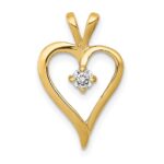 14k 1/10 carat AA Diamond Heart Pendant