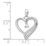 14k White Gold 1/15 carat Diamond Heart Pendant - Image 3