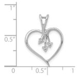 14k White Gold 1/20 carat Diamond Heart Pendant - Image 4