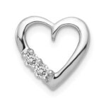 14k White Gold 1/10 carat Diamond Heart Chain Slide