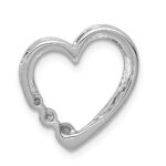 14k White Gold 1/6 carat Diamond 3-Stone Heart Chain Slide - Image 3