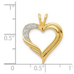 14k 1/20 carat Diamond Fancy Heart Pendant - Image 4