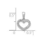 10K White Gold .03ct. Diamond Heart Pendant - Image 4