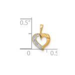 10K .01ct. Diamond Heart Pendant - Image 4