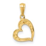 10K  .01ct. Diamond Heart Pendant - Image 3