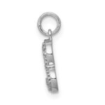 14k White Gold 1/20 carat Diamond Curved Heart Charm - Image 2