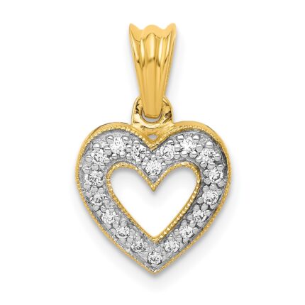 10K Diamond Heart Pendant