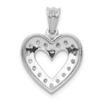 14k White Gold 1/4 carat Diamond Heart Pendant - Image 3
