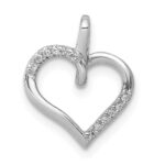 14k White Gold 1/20 carat Diamond Heart Pendant