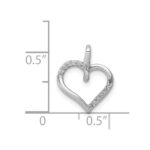 14k White Gold 1/20 carat Diamond Heart Pendant - Image 4