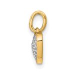 14k 1/10 carat Pave Diamond Heart Pendant - Image 2