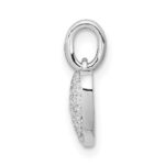 14k White Gold 1/5 carat Pave Diamond Heart Pendant - Image 2