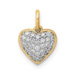 14k 1/5 carat Pave Diamond Heart Pendant