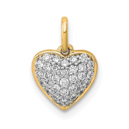 14k 1/5 carat Pave Diamond Heart Pendant