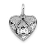 14k White Gold 5/8 carat Pave Diamond Heart Pendant - Image 3