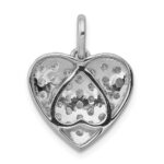 14k White Gold 1 carat Lab Grown Diamond VS/SI+ G+ Complete Cluster Heart Pendant - Image 3