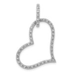 14k White Gold 1/6 carat Diamond Heart Pendant