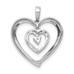 14k White Gold 1/10 carat Diamond Heart Dangle Pendant - Image 4