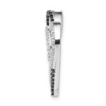 14k White Gold Black and White Diamond Entwined Heart Chain Slide - Image 2