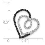 14k White Gold Black and White Diamond Entwined Heart Chain Slide - Image 3
