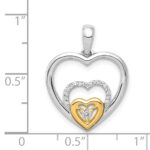 14k Two-Tone 1/15 carat Diamond Triple Heart Pendant - Image 3