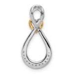 14k Two-tone 1/20 carat Diamond Infinity with Heart Chain Slide - Image 3