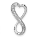 10K White Gold Diamond Freeform Heart Infinity Chain Slide