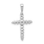 14k White Gold 1/2 carat Lab Grown Diamond VS/SI+ G+ Complete Cross Pendant - Image 3