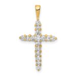 14k 1/2 carat Lab Grown Diamond VS/SI+ G+ Complete Cross Pendant