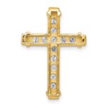 14k 3/8 carat AA Diamond Latin Cross Chain Slide - Image 4